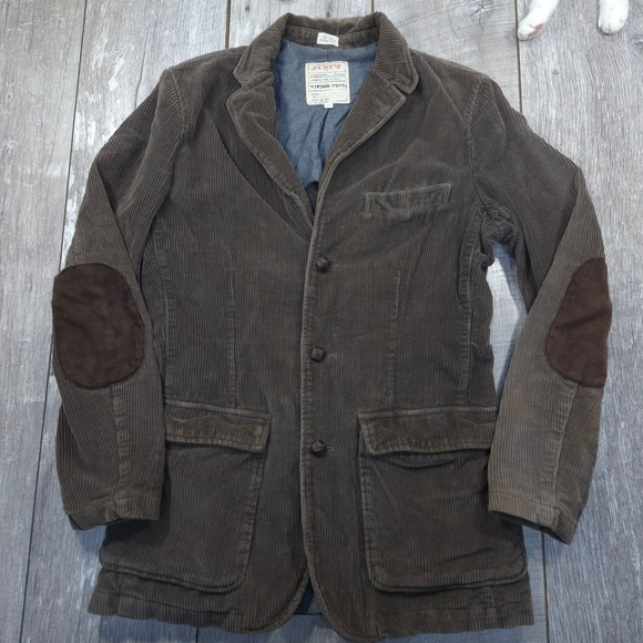 J.Crew Other - J.Crew Blazer Mens Small Brown Vintage Cord Elbow Patch Corduroy Sport Coat